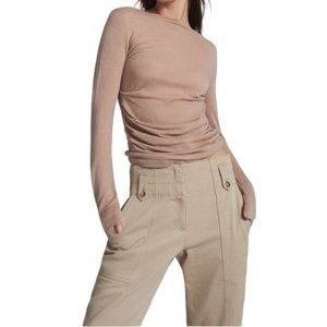 REISS Margot Wool Cashmere blend ruched top sweater Size M $220